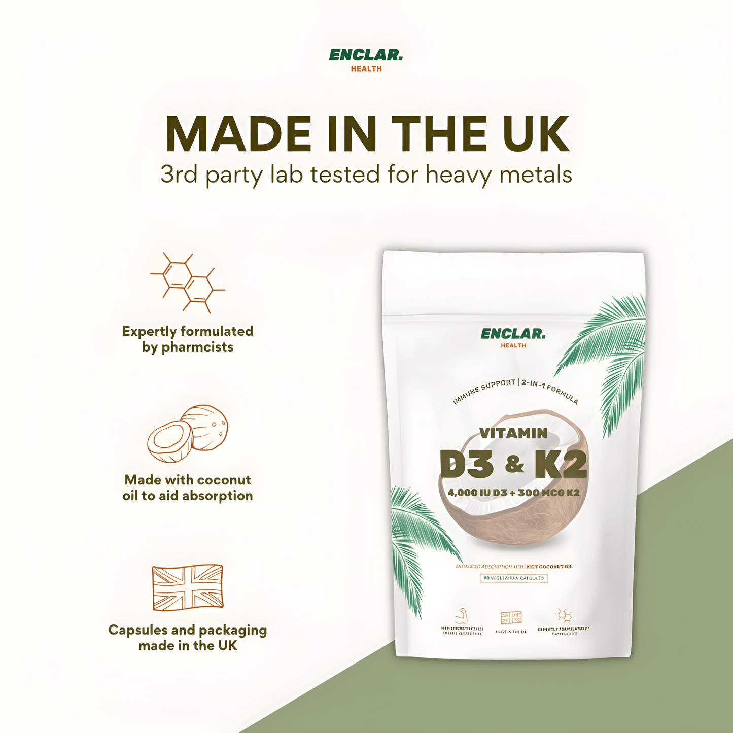 ENCLAR VITAMIN D3 K2 4000IU