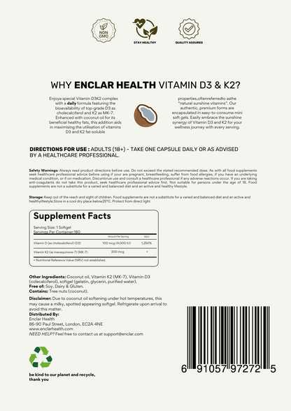 VITAMIN D3 K2 SOFTGELS - 6 MONTH SUPPLY