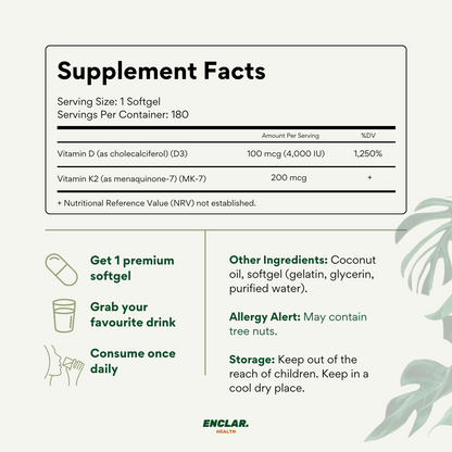 VITAMIN D3 K2 SOFTGELS - 6 MONTH SUPPLY